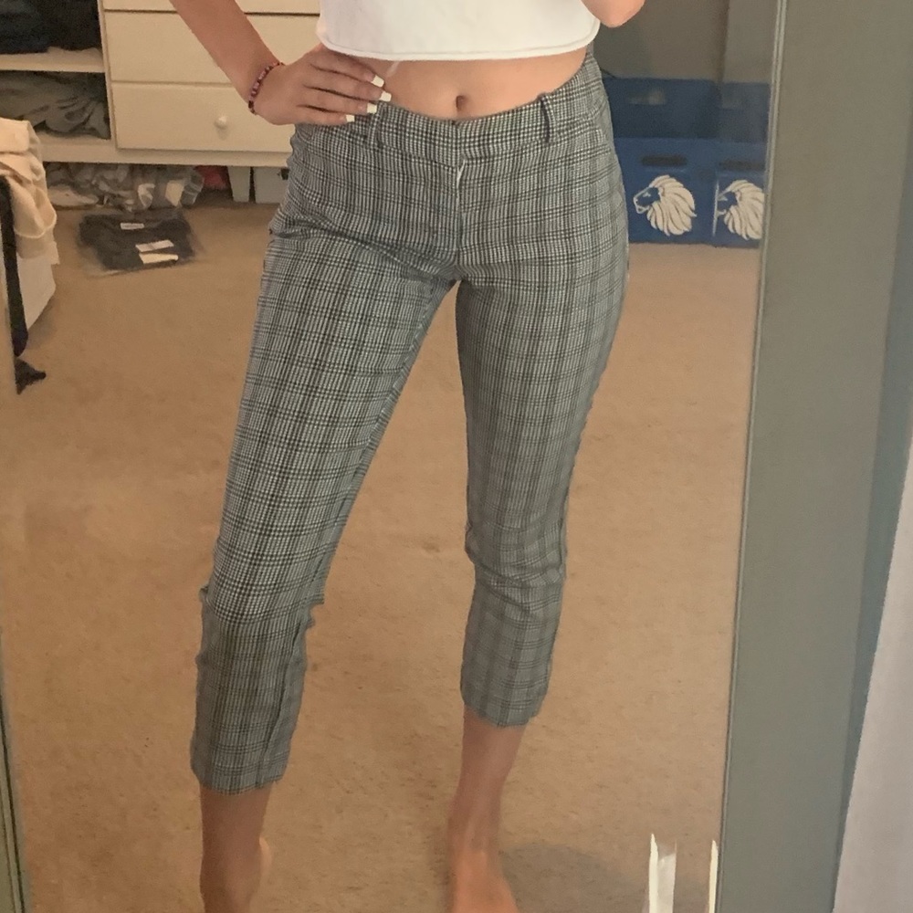 cute black and white plaid pants